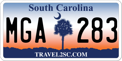 SC license plate MGA283