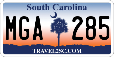 SC license plate MGA285