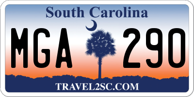 SC license plate MGA290