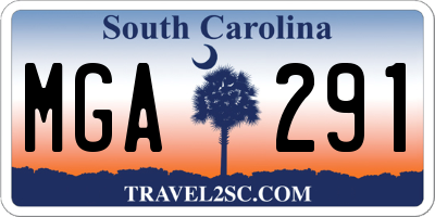 SC license plate MGA291