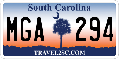 SC license plate MGA294