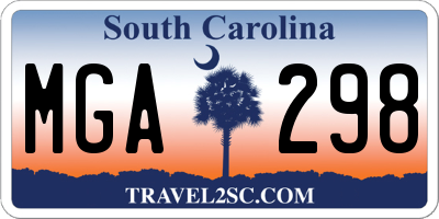 SC license plate MGA298