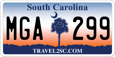 SC license plate MGA299