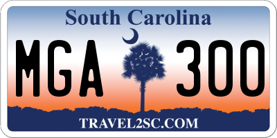 SC license plate MGA300