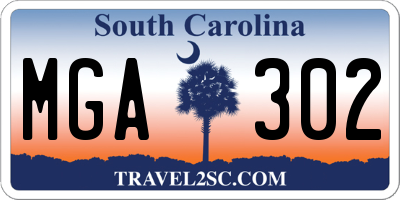 SC license plate MGA302