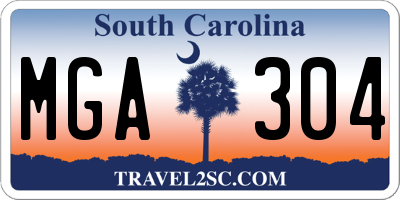 SC license plate MGA304