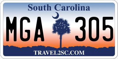 SC license plate MGA305