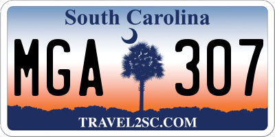 SC license plate MGA307
