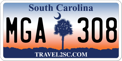 SC license plate MGA308
