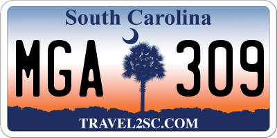SC license plate MGA309