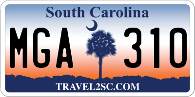 SC license plate MGA310