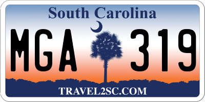 SC license plate MGA319