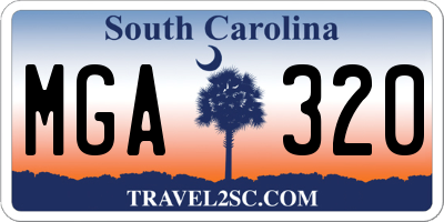 SC license plate MGA320
