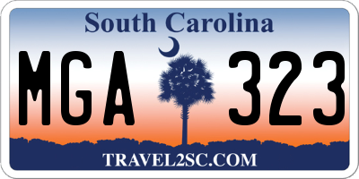 SC license plate MGA323