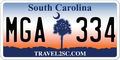 SC license plate MGA334