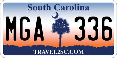 SC license plate MGA336