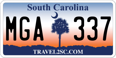 SC license plate MGA337