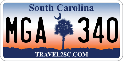SC license plate MGA340