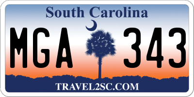 SC license plate MGA343