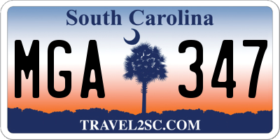 SC license plate MGA347