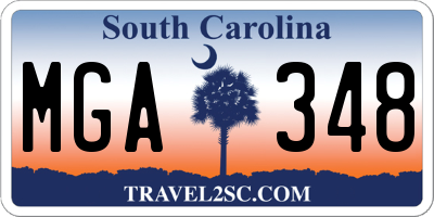 SC license plate MGA348