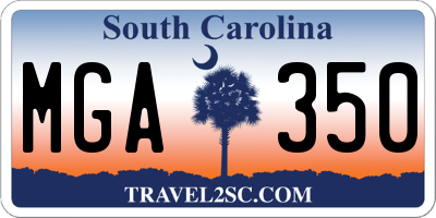 SC license plate MGA350