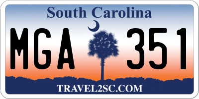 SC license plate MGA351