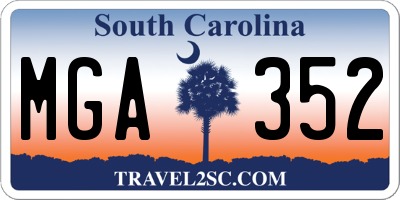 SC license plate MGA352
