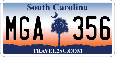 SC license plate MGA356