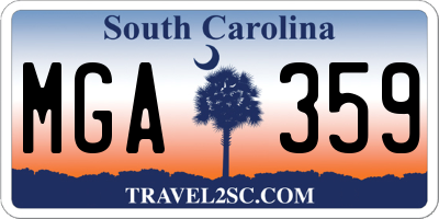 SC license plate MGA359