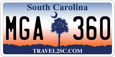 SC license plate MGA360