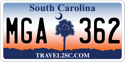 SC license plate MGA362
