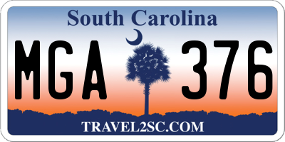 SC license plate MGA376
