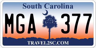 SC license plate MGA377