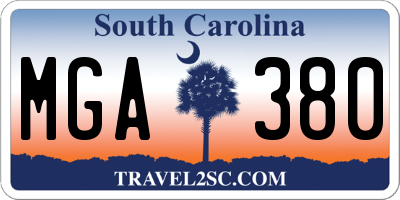 SC license plate MGA380