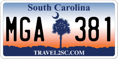 SC license plate MGA381