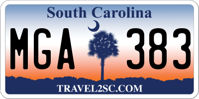 SC license plate MGA383