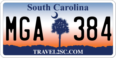 SC license plate MGA384