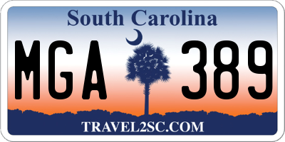 SC license plate MGA389