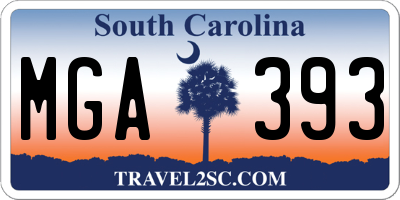 SC license plate MGA393