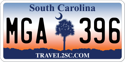 SC license plate MGA396