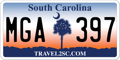 SC license plate MGA397