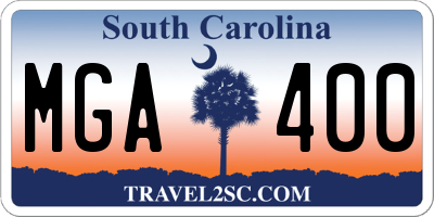 SC license plate MGA400