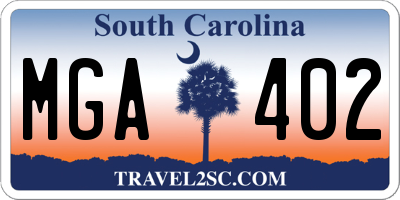 SC license plate MGA402