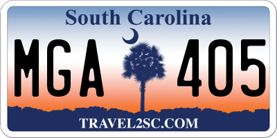 SC license plate MGA405