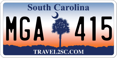SC license plate MGA415