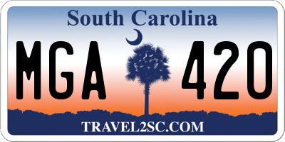 SC license plate MGA420