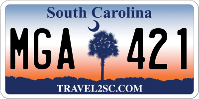 SC license plate MGA421