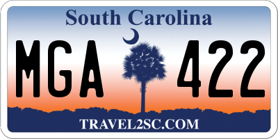 SC license plate MGA422