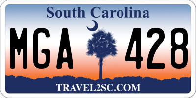 SC license plate MGA428